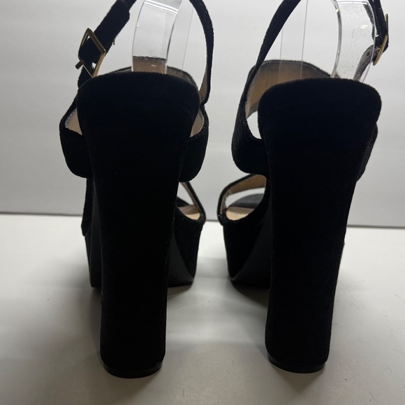 Qupid black suede slingback block heels - Picture 4 of 7